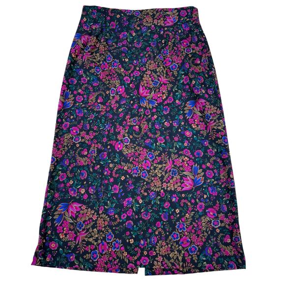 Vintage Briggs New York Women Floral Skirt Sz 16 Midi Boho Office Work Clothes - Picture 1 of 5